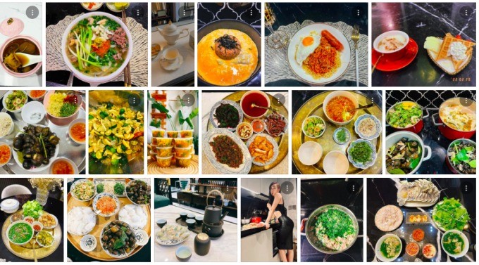 Thời gian này, Phương Oanh tích cực nấu nướng và khoe lên MXH. Ảnh: Chụp màn hình 