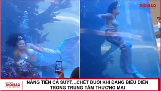 Nàng tiên cá suýt…chết đuối khi đang biểu diễn trong trung tâm thương mại