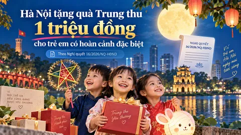 Mỗi trẻ em được tặng quà 1.000.000 đồng vào ngày Tết Trung thu năm 2026 được trao tặng bởi Thành phố theo Nghị quyết 16 khi thuộc trường hợp nào?