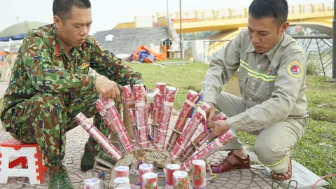 Trận địa 8.500 quả pháo hoa trước giờ khai hỏa