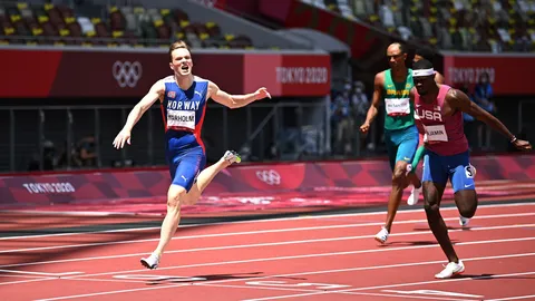 VĐV điền kinh Na Uy phá kỷ lục thế giới 400m rào nam trong cuộc so tài hay bậc nhất Olympic