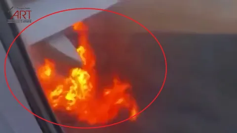 Video: Động cơ máy bay cháy dữ dội do đâm phải chim khi đang cất cánh