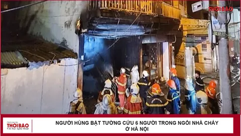 Người hùng bật tường cứu 6 người trong ngôi nhà cháy ở Hà Nội