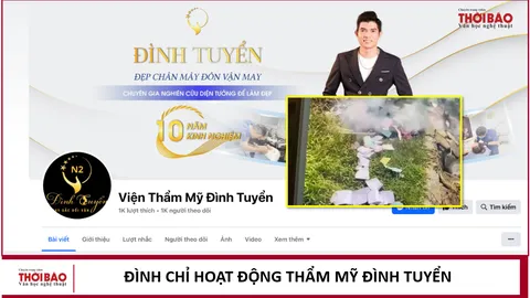 Đình chỉ hoạt động Thẩm Mỹ Đình Tuyển