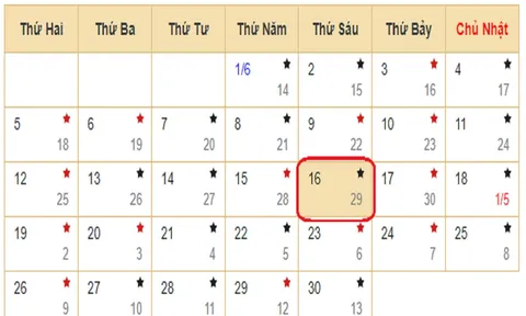 Xem lịch âm hôm nay 16/06 - Tra cứu âm lịch hôm nay ngày 29/4/2023 là ngày tốt hay xấu? Lịch vạn niên 16/6/2023