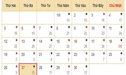 Xem lịch âm hôm nay 27/06 - Tra cứu âm lịch hôm nay ngày 10/5/2023 là ngày tốt hay xấu? Lịch vạn niên 27/6/2023