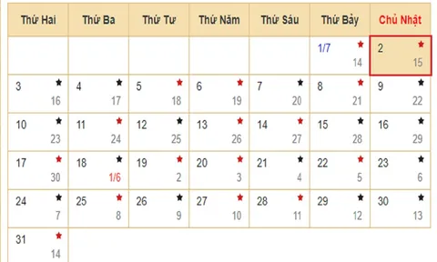 Xem lịch âm hôm nay 2/7 - Tra cứu âm lịch hôm nay ngày 2/7/2023 là ngày tốt hay xấu? Lịch vạn niên 2/7/2023