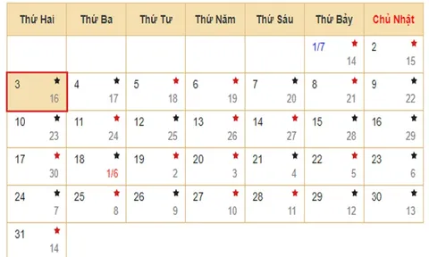 Xem lịch âm hôm nay 3/7 - Tra cứu âm lịch hôm nay ngày 3/7/2023 là ngày tốt hay xấu? Lịch vạn niên 3/7/2023