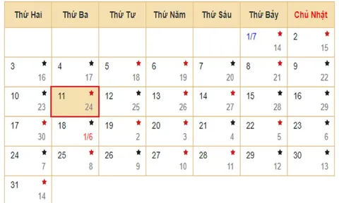 Xem lịch âm hôm nay 11/7 - Tra cứu âm lịch hôm nay ngày 11/7/2023 là ngày tốt hay xấu? Lịch vạn niên 11/7/2023