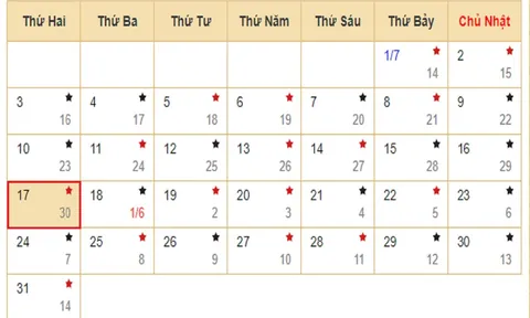 Xem lịch âm hôm nay 17/7 - Tra cứu âm lịch hôm nay ngày 17/7/2023 là ngày tốt hay xấu? Lịch vạn niên 17/7/2023