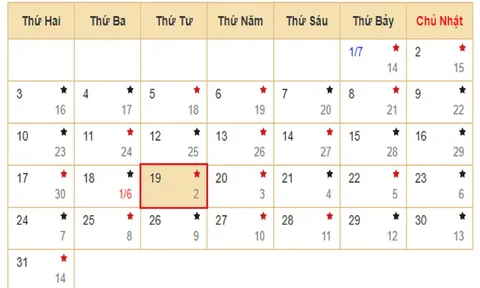 Xem lịch âm hôm nay 19/7 - Tra cứu âm lịch hôm nay ngày 19/7/2023 là ngày tốt hay xấu? Lịch vạn niên 19/7/2023