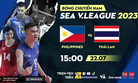 Trực tiếp bóng chuyền nam SEA V.League 2023: Thái Lan vs Philippines, 15h00 ngày 22/7