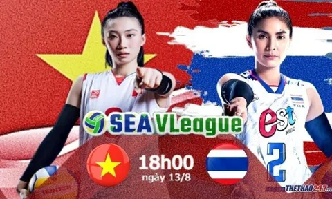 Trực tiếp chung kết bóng chuyền nữ Việt Nam vs Thái Lan, 18h00 ngày 13/8