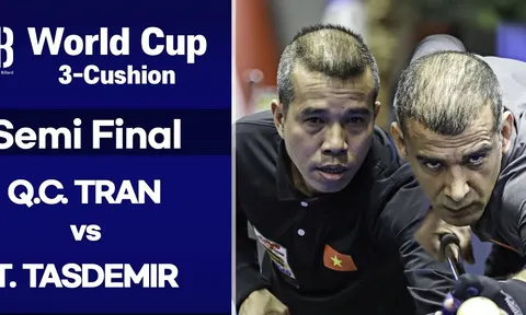 Trực tiếp bán kết bi-a VĐTG 2023: Trần Quyết Chiến vs Tayfun Tasdemir, 14h00 ngày 10/9