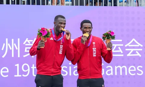 Trao thưởng môn bóng chuyền bãi biển nam ASIAD 19: Qatar vô địch