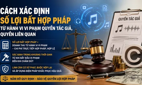 Số lợi bất hợp pháp từ hành vi xâm phạm quyền tác giả được tính thế nào?