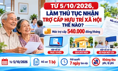 Từ 5/10/2026, làm thủ tục nhận trợ cấp hưu trí xã hội thế nào?