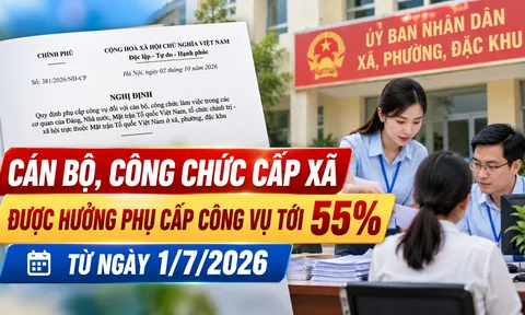 Chính thức: Tăng phụ cấp công vụ cán bộ, công chức xã lên 55% từ 1/7