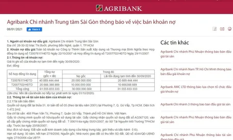 Agribank rao bán tài sản của Công ty Bình Nghĩa để thu hồi nợ