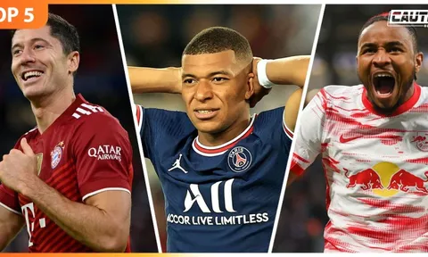 Top 5 cầu thủ đóng góp vào bàn thắng nhiều nhất năm 2022
