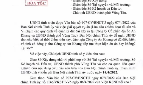 Bà Rịa-Vũng Tàu: Xem xét việc tiếp tục triển khai dự án Metropolitan của Công ty An Khang