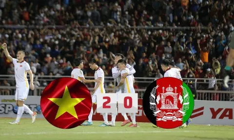 Tuấn Hải rực sáng với 2 bàn, Việt Nam nhẹ nhàng đánh bại Afghannistan