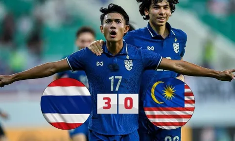 Hủy diệt Malaysia, U23 Thái Lan vươn lên đầu bảng