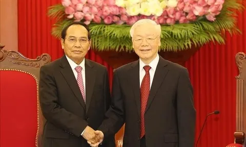 Tổng Bí thư Nguyễn Phú Trọng tiếp Phó Chủ tịch nước Lào Bounthong Chitmany