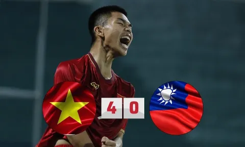 Đại thắng Đài Bắc Trung Hoa, U17 Việt Nam vượt Thái Lan để dẫn đầu bảng
