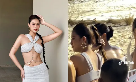 Hoa hậu Đoàn Thiên Ân gặp phải sự cố trớ trêu tại show Rhythm by Do Long hậu bị ngã chấn động