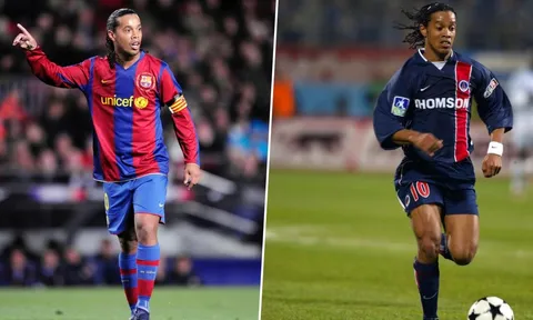 Ronaldionho gây bất ngờ trong trận đấu giữa PSG vs Barca