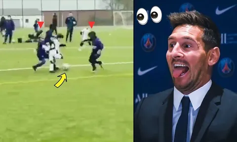 Con trai Messi gây sốt: Ghi 5 bàn, sút phạt và solo đủ cả