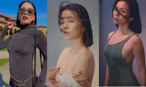 Lệ Quyên gây chú ý khi diện áo ôm sát, mỏng manh không nội y