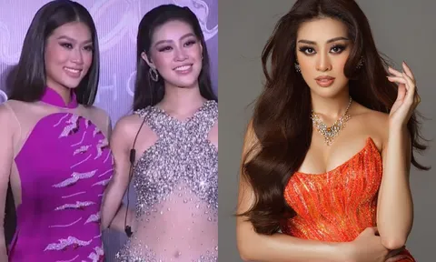 Chung khung hình, Hoa hậu Thiên Ân và Khánh Vân nhìn như chị em song sinh