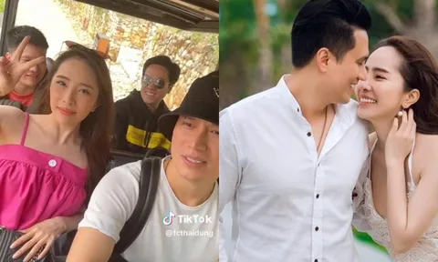 Không còn bẽn lẽn, Việt Anh và Quỳnh Nga công khai kè kè bên nhau không rời