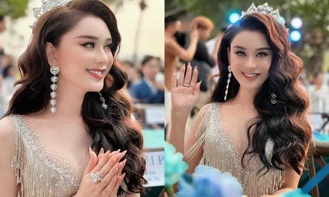 Lâm Khánh Chi đẹp phát sáng trong sự kiện với chiếc vương miện lấp lánh
