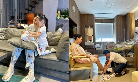 Đàm Thu Trang rạng rỡ sau sinh, hành động của ái nữ khiến ai nấy xuýt xoa