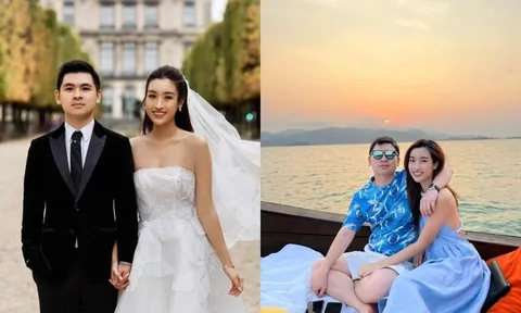 Chồng Đỗ Mỹ Linh tung ảnh 'nịnh' bà xã, chứng minh 'chủ quyền' với vợ Hoa hậu