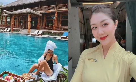 Nữ tiếp viên trưởng 9x gia thế hoàng tộc hiếm hoi khoe dáng bên bể bơi khiến ai nấy khó rời mắt