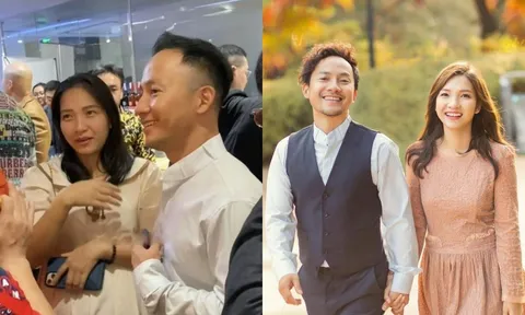 Tiến Đạt xuất hiện phong độ, nhan sắc mặt mộc của vợ nam rapper mới là tâm điểm