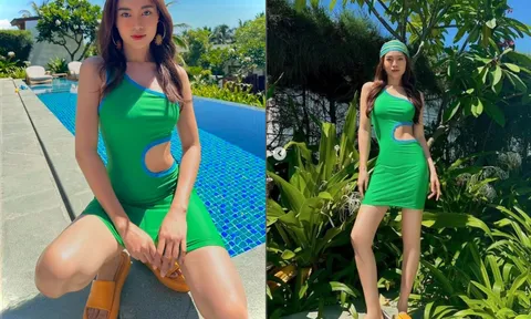 Ninh Dương Lan Ngọc khoe dáng nuột nà bên bể bơi khiến fan khó rời mắt