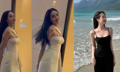 Hoa hậu Thanh Thủy khiến fan dụi đỏ mắt vì mặc chiếc váy dễ gây hiểu lầm 