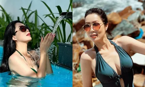Hơn cả nắng nóng gay gắt là màn khoe dáng bên bể bơi của Á hậu Trịnh Kim Chi ở tuổi 51
