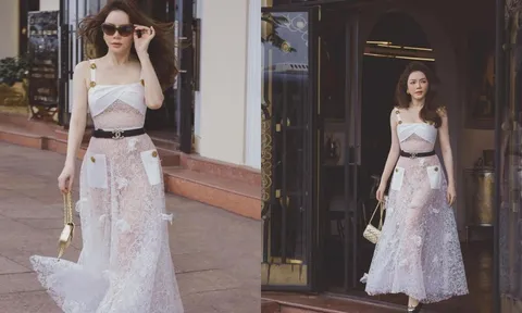 Lý Nhã Kỳ mặc váy mỏng tang như 'lá lúa' khiến ai nấy khỏi rời mắt