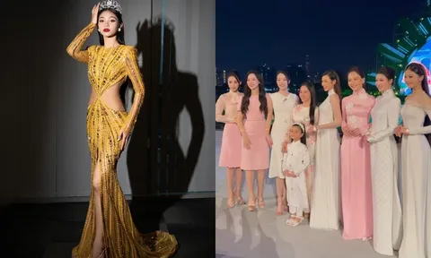 Á hậu Minh Kiên xuất hiện xinh đẹp bên 'bà trùm Hoa hậu' Kim Dung
