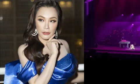 Hồ Quỳnh Hương gặp sự cố trên sân khấu khiến khán giả không khỏi 'hú hồn'
