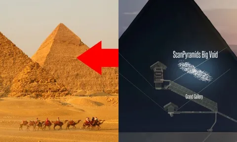 Kinh ngạc phát hiện khoảng trống bí ẩn trong Kim tự tháp lớn Giza có thể dẫn đến phòng chôn của Pharaoh