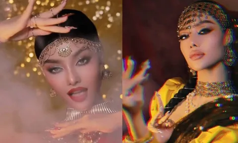 Video: Á hậu Kiều Loan khiến dân tình 'đứng ngồi không yên' khi đu trend hóa gái Ấn