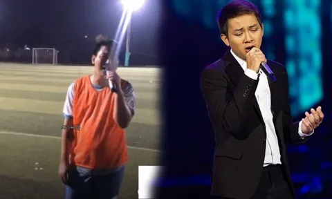 Hoài Lâm chiêu đãi bản hit 'triệu view' trên sân cỏ, thân hình của nam ca sĩ gây chú ý
