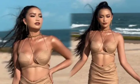 Hoa hậu Ngọc Châu 'hở bạo' khoe đường cong trong show của Đỗ Long